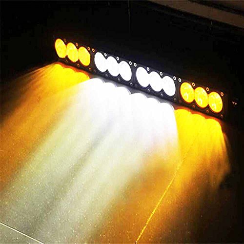 AngelMa 32'' Dual Color Amber/White CREE Led Light Bar Cree LED Light Bar Offroad stroboflash 180w 20000 Lumen Off Road Polaris RZR UTV 4WD 4X4 Jeep Truck Tractor Raptor Bumper Rock+ Wireless Control - Thumbnail 6