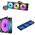 Lian Li GA2T36INB Galahad II Trinity 360 AIO CPU Liquid Cooler 360mm & SL Infinity 120 Reverse Blade Black Single Pack & UNI Fan SL-Infinity 120 RGB Triple Pack Black with Controller - UF-SLIN120-3B