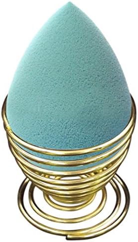 Makeup Tools Set Huphoon 1PCS Beauty Blender Egg Shape Sponge +1PCS Display Stand Drying Holder Rack (Gold)
