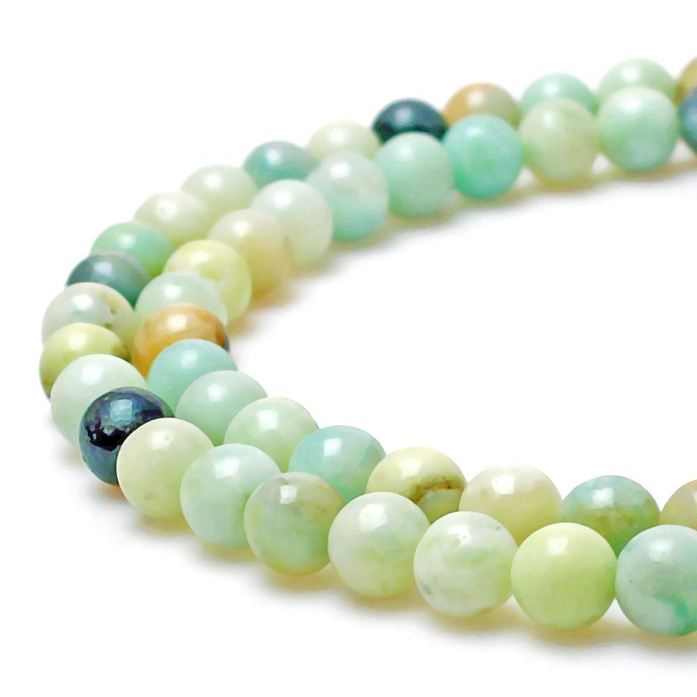 JarTc Natural Round Multicolor Amazonite Stone Spacer Beads for Jewelry Making DIY Jewellery Necklace 15" (8mm)