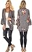 ECOWISH Womens Floral Print Loose Puff Sleeve Kimono Cardigan Lace Patchwork Cover Up Blouse,US XL,Gray