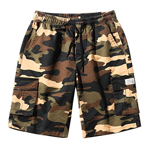 Sunyastor Men's Bodybuilding Gym Running Workout Camouflage Shorts Active Training Shorts Summer Outdoors Shorts Pants