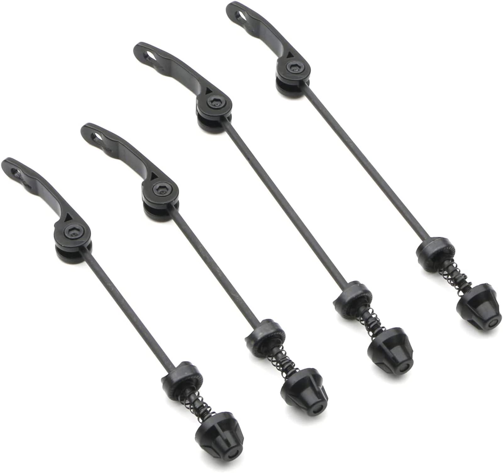 Pxyelec Black Quick Release Bicycle Hub Front & Rear Bicycle Axle Hollow Shaft Fit for Road Bike, Mountain Bike, MTB, BMX, 2 Pairs