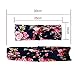 DRESHOW 4 Pack Headbands Vintage Elastic Printed Head Wrap Stretchy Moisture Hairband Twisted Cute Hair Accessories, Black, Navy, Pink, Yellow, One Size