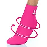 FOMI Hot Cold Full Foot and Ankle Solid Gel Ice Pack | Premium Comfort 360 Degree Cooling Compression Wrap for Plantar Fasciitis, Heel Spurs, Achilles, Tendonitis, Sore Feet, Gout | One Size (Pink)