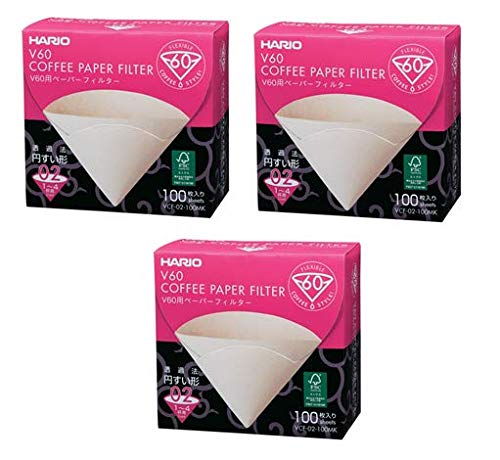 kidsnado Hario VCF-02-100MK x 3 Kaffee Filter-Papier für 02 Tropfer Misarashi 300 Stück