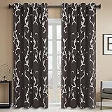 BUHUA Curtains Flower Vine Print Pattern Blackout