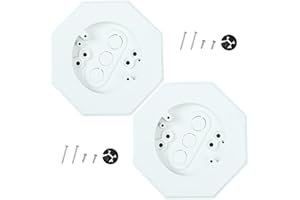 KETTKEL Vinyl Siding Mounting Blocks, Outdoor Light Octagon Mount Block With Built-in Electrical Box for 1/2 Inch Lap Double and 4 Inch Siding (2, White)