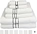 Superior Turkish Cotton Ultra-Plush 6-Piece Towel Set, Ideal for Master Bath, Guest Bathroom, Fast Drying, Shower, Spa, Face/Washcloths, Hand, Bath Towels, Absorbent, Home Basics, Charcoal