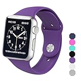 Sxciw Apple Watch Band, Soft Silicone Sports Replacement Wristband for Apple Watch (purple, 38mm-S/M)