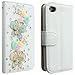 OOOUSE New Designer 3d Crystal Rhinestone Luxury Flip Wallet White Leather Handmade Case Cover for Apple Iphone 4 4s ( butterfly and blue leaves)