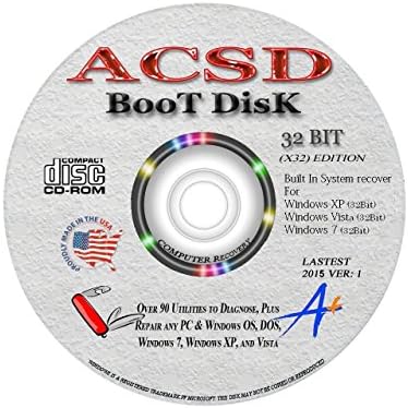 ACSD BOOT DISK - Advanced System Recovery / Pasword Reset Repair with BUILT-IN System Recoveries Fix for Windows XP, Windows Vista, Windows 7 - ALL 32bit Editions