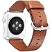 KAVAJ genuine leather watch band Barcelona compatible with Apple Watch Series 6 5 4 3 2 1, 42/44mm in cognac-brown. Genuine leather replacement watch strap with classic buckle