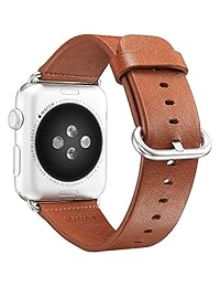 KAVAJ correa de reloj de cuero genuino "Barcelona" para Apple Watch Series 4,3,2 y 1 44   42mm en coñac. Esta correa de reloj de cuero genuino con hebilla clásica es el accesorio ideal para el reloj.