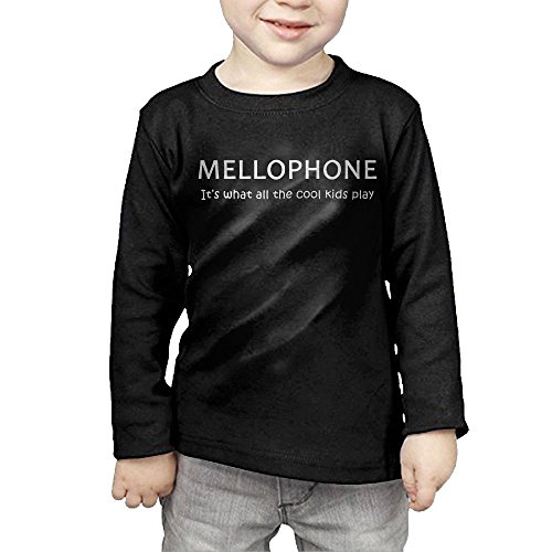 ZheuO Boys & Girls Baby Mellophone Soft and Cozy 100% Cotton T-Shirts Unisex Black 5-6 Toddler