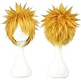 COSPLAZA Cosplay Wig Short Spiky Blonde Gold Anime Show Comics Costume Play Party Wigs