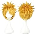 COSPLAZA Cosplay Wig Short Spiky Blonde Gold Anime Show Comics Costume Play Party Wigs