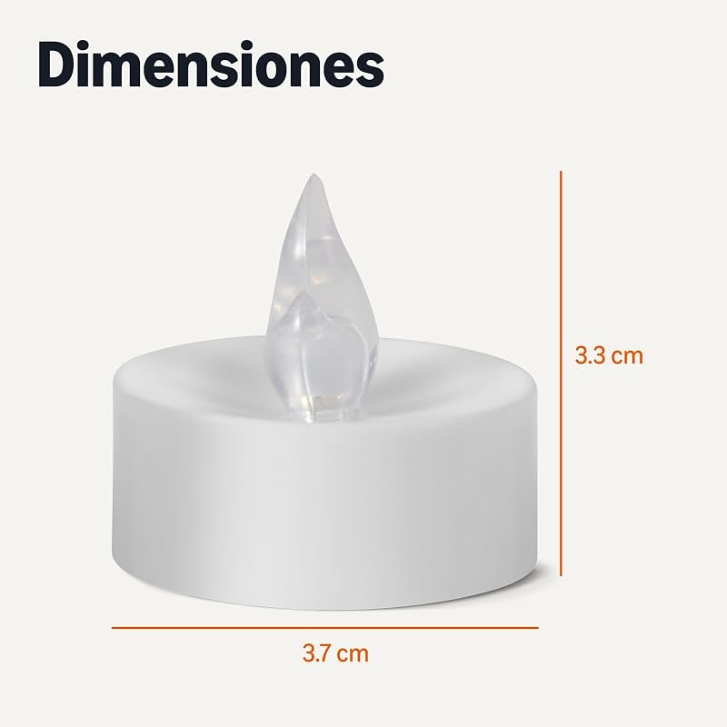 Velas LED sem chama com pilhas e pilhas incluídas, pack de 24, 3,65 cm (diâmetro) x 3,34 cm (H), preto/branco — foto 5 de 5