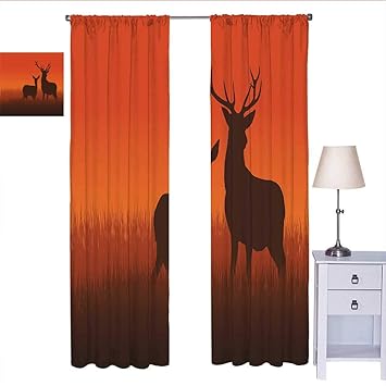 Amazon Com Hunting Decor Curtains For Living Room Silhouette