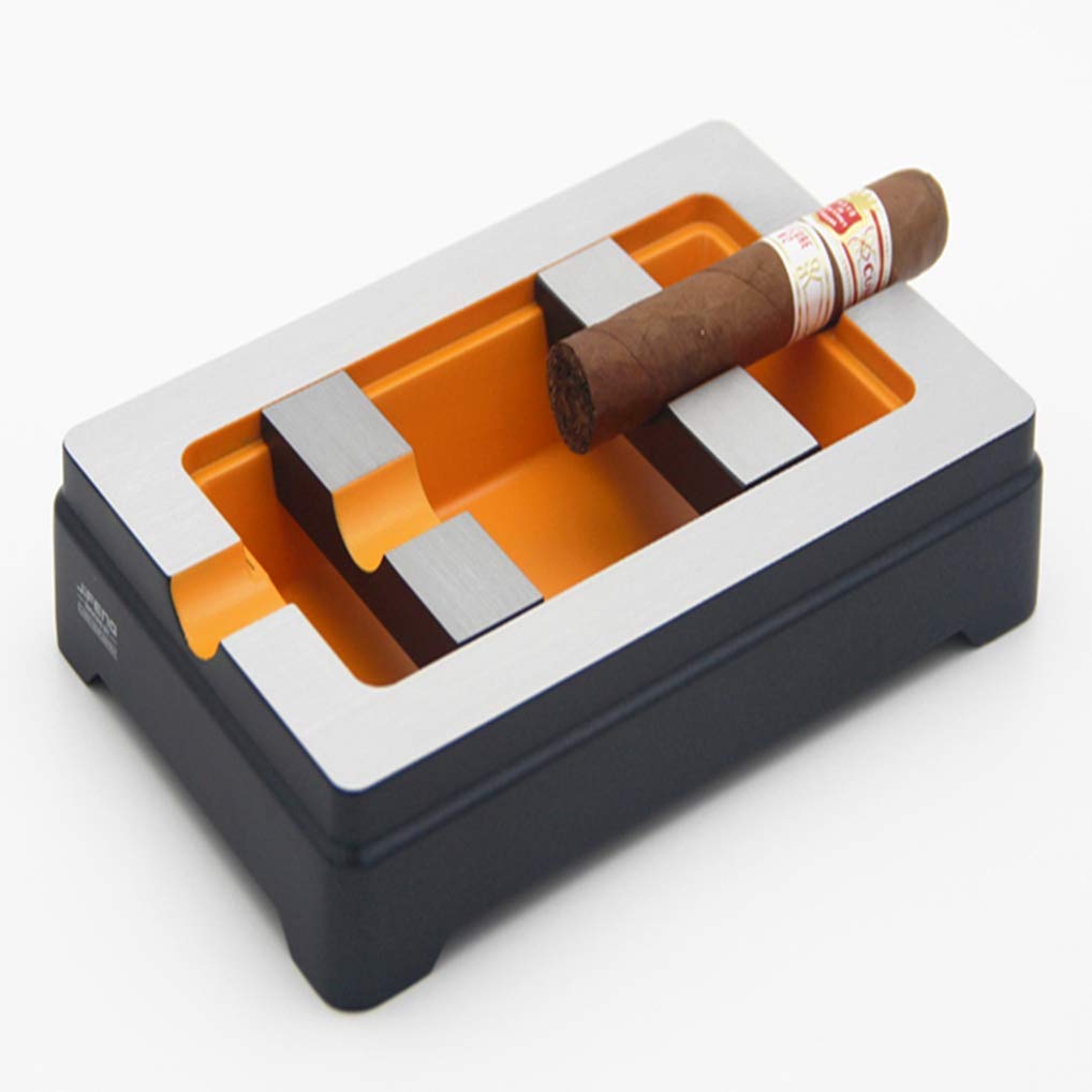 Suytan Ashtray 2 Finger Removable Metal Cigar Ashtray Rectangle Cigarette Ash Tray Container Smoke A