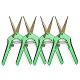 Happy Hydro - Trimming Scissors - Straight Tip - Titanium Coated Blades with Spring-Loaded Comfort Grip Handles - 4 Pack