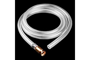DSKOIPH Shaker Siphon Hose for Fuel Transfer Pump 1/2'' Copper Valve Syphon Hose Gas Siphon Pump for Gasoline, Oil, Diesel, Water, Liquid Self Priming Shaker Siphon Hand Pump Tube (6 feet)