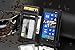 Cadorabo Case works with Nokia Lumia 920 in OXID BLACK (Design BOOK STRUCTURE) – with 2 Card Slots – Wallet Case Etui Cover Pouch PU Leather Flip