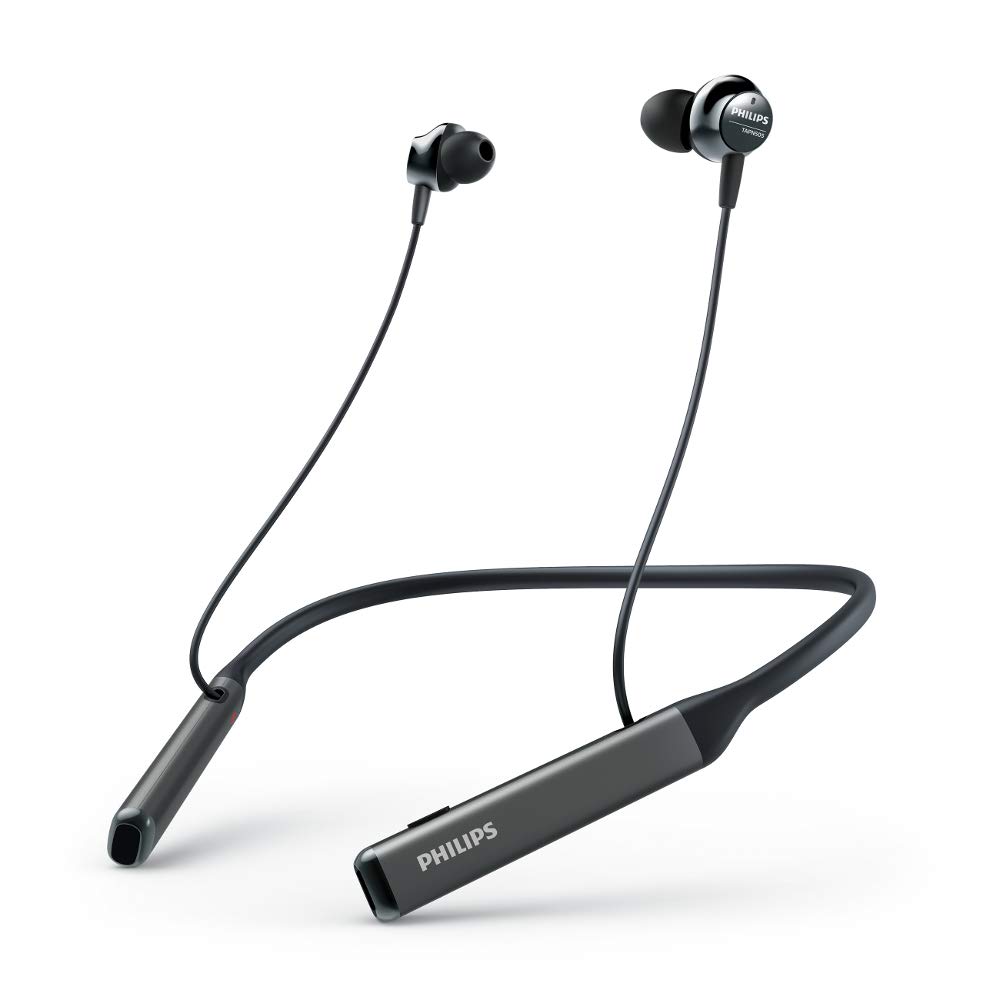 Philips Wireless Neckband Headphones PN505 with Active Noise Canceling, Voice Assistance, Up to 14hours Play time, Hi-Res Audio (TAPN505BK), Black