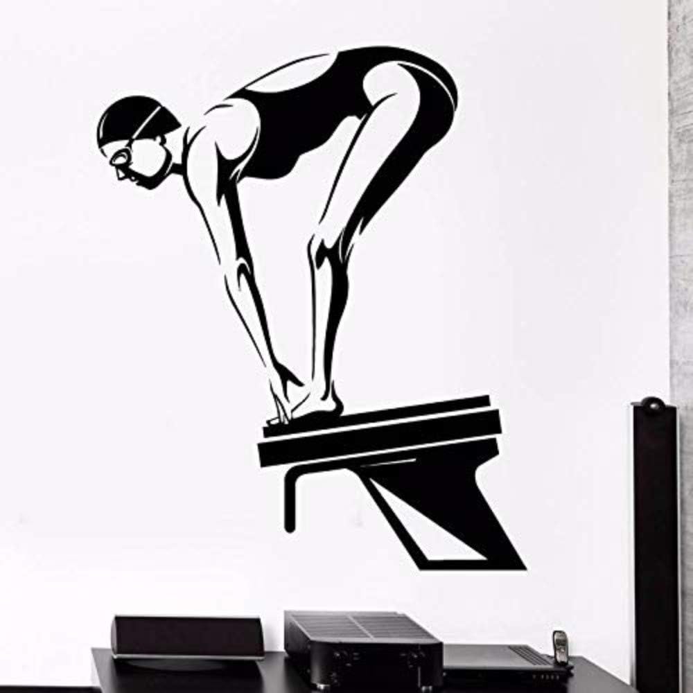 Wall Sticker Applique Wallpaper Swimmer Decal Swimming Posters Vinyl