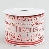 Arkansas Print Ribbon: Red & White 2.5