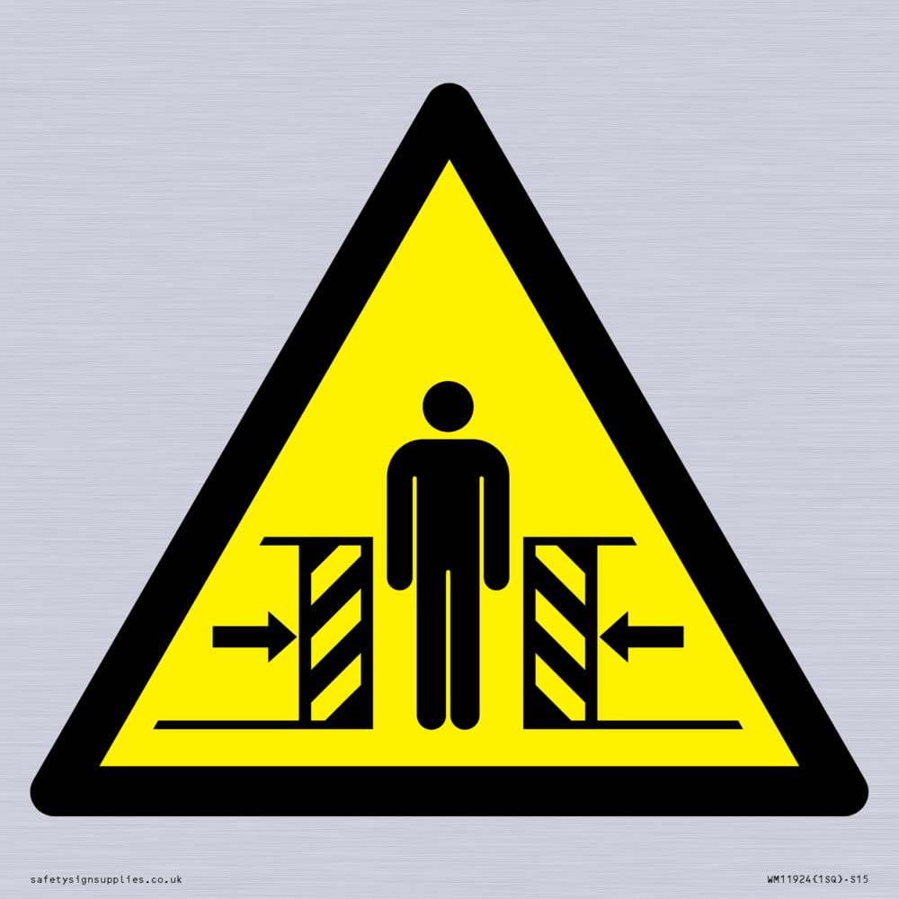 W019 Warning: Crushing Sign - 150x150mm - S15