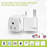 SHUOMAO 3-Pack US to UK Plug Adapter, 2/3 Pin USA to 3 Pin UK Converter, White view 4
