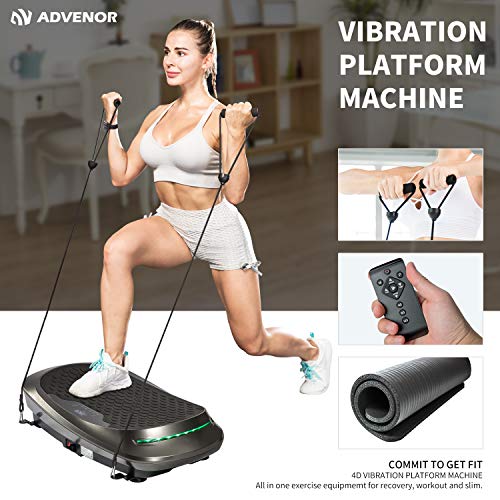 ADVENOR 4D Vibration Plate Exercise Machine Triple Motor 120 Speed Loop