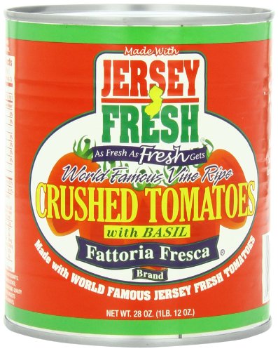 Jersey Fresh Crushed Tomatoes with Basil, Fattoria Fresca, 28 Ounce (Pack of 12)