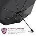 Travel Umbrella, Unimi Compact Lightweight Folding Umbrella - Mini Umbrella- 210T Micro-weave Fabric -Teflon Coating-Auto Open Close -8 Ribs -Black