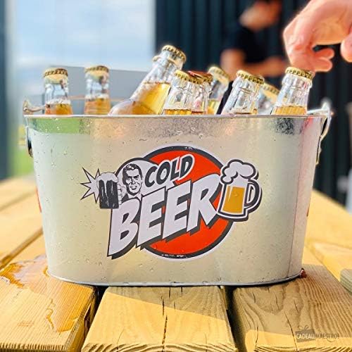 Out of the blue KG Cold Beer Bucket with Wooden Handle/2 Bottle Opener, Metal, Silver, 26 x 13 x 8 cm, 26 x 13 x 4 cm - Image 4