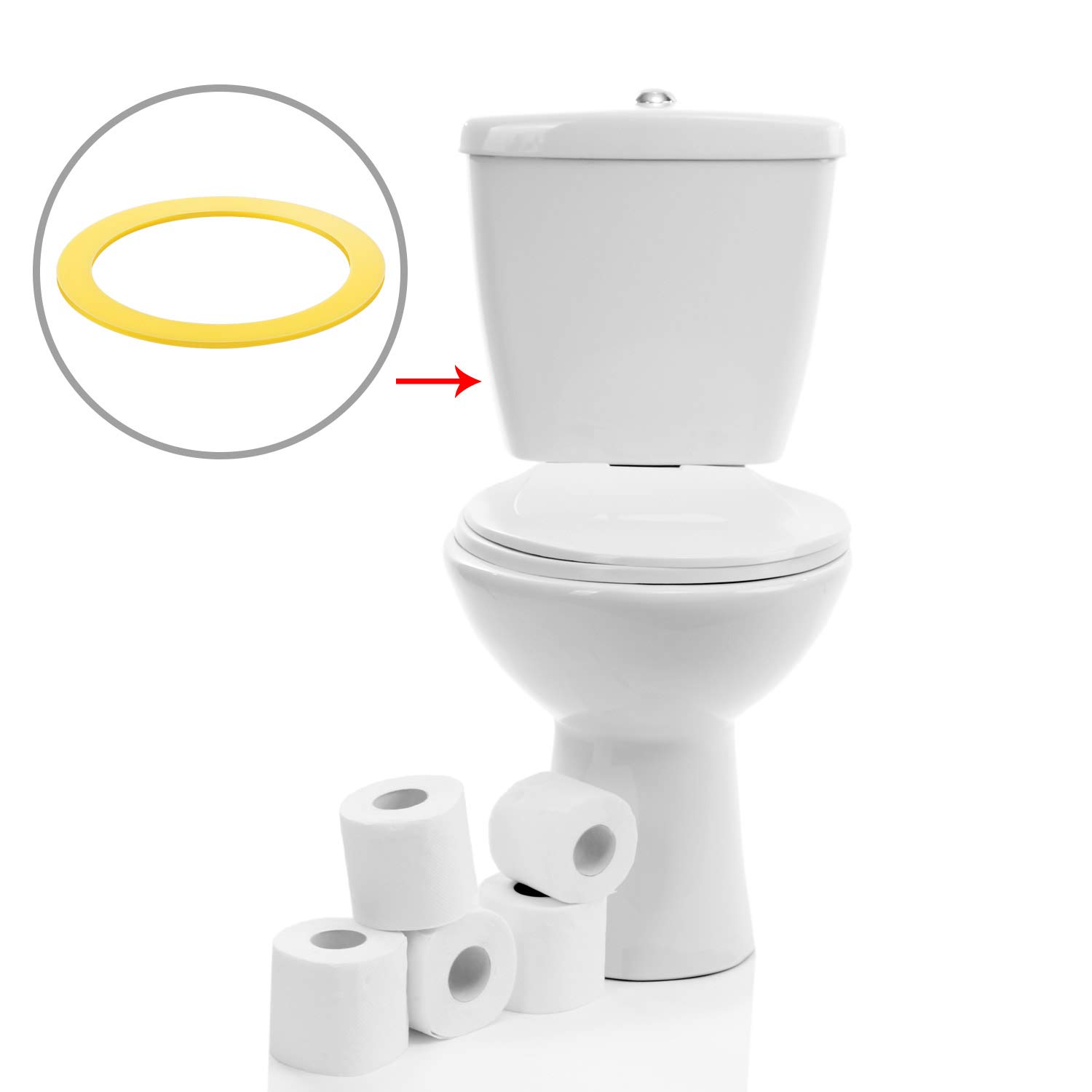 Jovitec 4 Pack Toilets Valve Seal Replacement Canister Flush Valve Seal