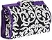 Damask Print Hanging Travel Cosmetic Bag (Black/White/Dark Purple)