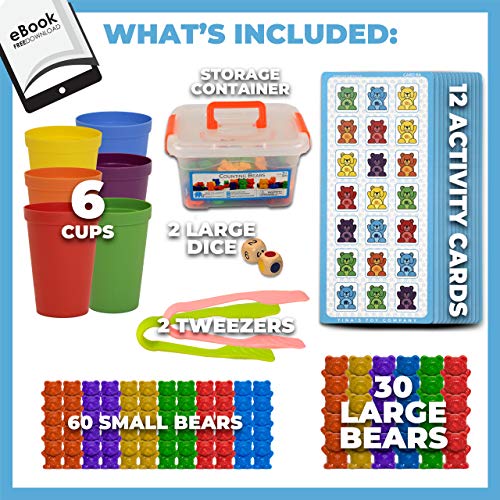 image for Tina's Toy Company Rainbow Counting Bears Color Sorting Toys for Toddl
