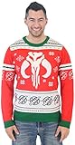 Star Wars Mandalorians Bounty Hunter SNOWFLAKES Ugly Christmas Sweater (Adult Large)