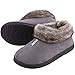 Women's Cozy Memory Foam Slippers Fluffy Micro Suede Faux Fur Fleece Lined House Shoes with Non Skid Indoor Outdoor Sole (Medium / 8 B(M) US, Gray)