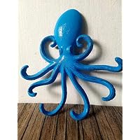 Ocean Blue Cast Iron Octopus Jewelry Multi Hook - Keys - Organizer - Wall Art