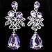 Gbell Clearance! Charm Wedding Bridal Crystal Necklace Earrings Jewelry Set Fine Rhinestone Women's Prom Jewelry Statement (Purple)