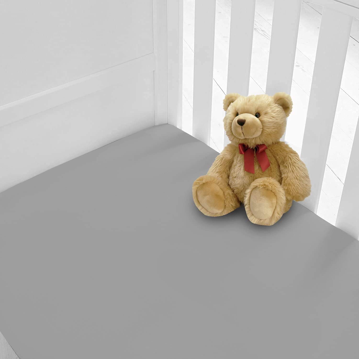 100% Egyptian Cotton Pack of 2(Two) Cot Bed Fitted cot sheets 140 x 70 fitted toddler cot bed Fitted sheet (Silver, Cot Bed Fitted Sheet)