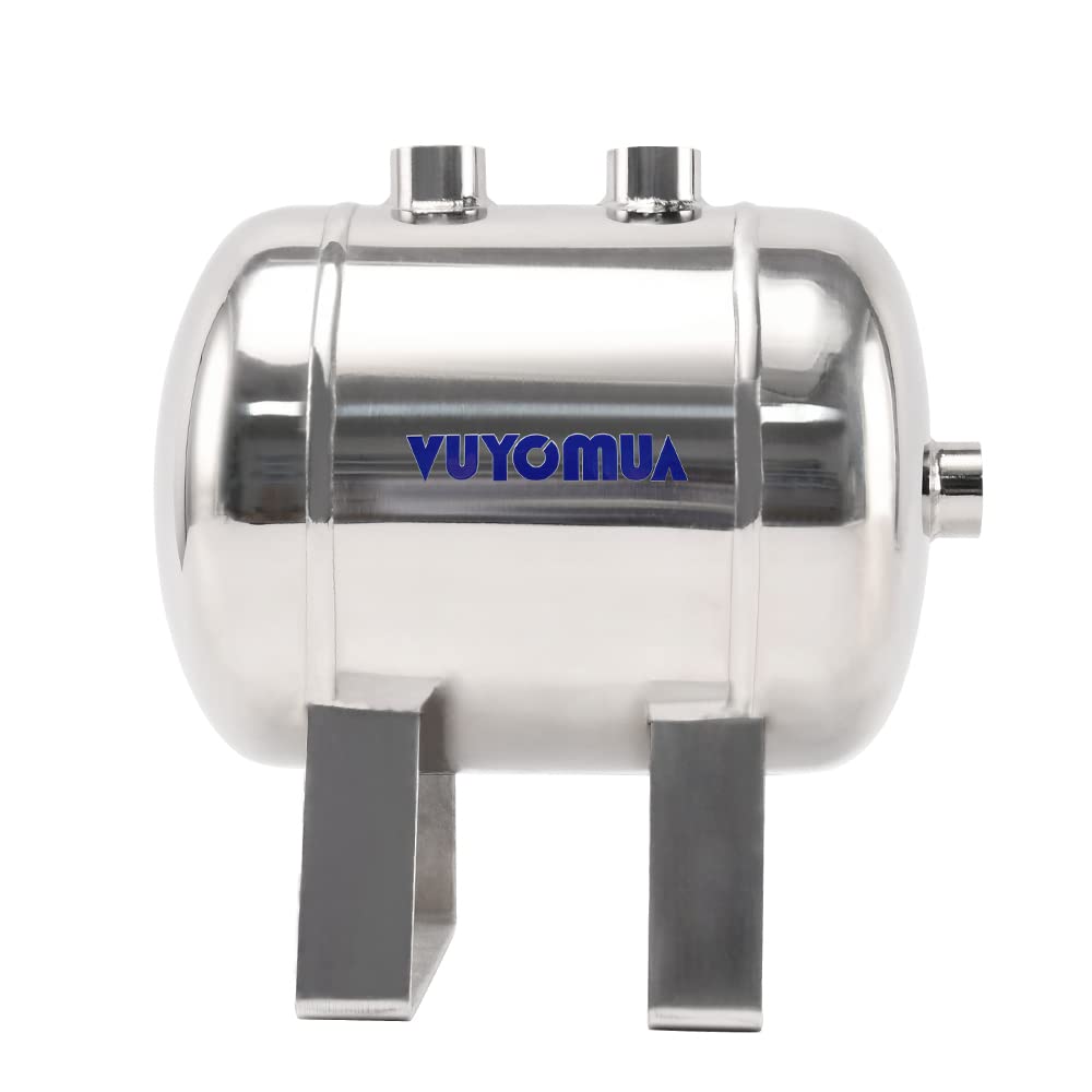 VUYOMUA 304 Stainless Steel High Pressure Mini Small Portable Air Tank Air Reservoir Water Storage Tank (4L-SG)