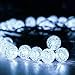 DecorNova 19.7 Feet 30-LED Solar String Lights Outdoor Crystal Ball Fairy Lights,Cool White