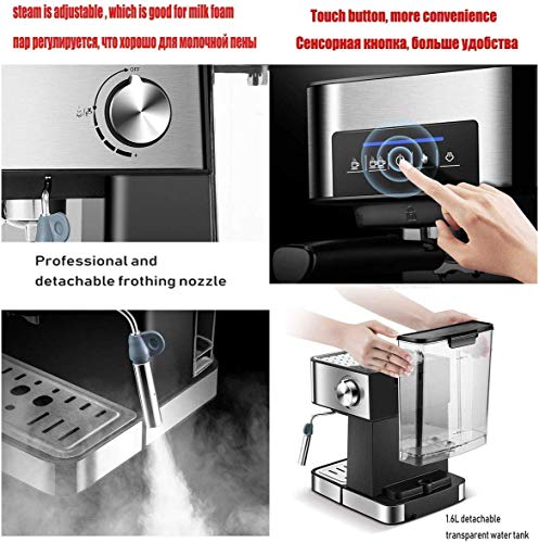 AJH Kaffeemaschine Kaffeemaschine, 1350W / 20Bar / 1,6 l italienische Kaffeemaschine, elektrische halbautomatische… – Bild 7