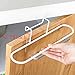 Alliebe 2pcs Towel Rack Hanging Holder for Organizer Bathroom Kitchen Cabinet Cupboard Hanger Over Door（White）
