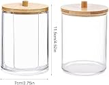Hwtcjx 2 Pcs Cotton Pad Holder PS Material with Wooden Cover Storage Box view 2