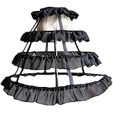 Women's Underskirt Pannier Hoop Skirt 3 Loop Ruffle Cage Bustle Petticoat for Rococo Victorian Royal Gown Ball Dress